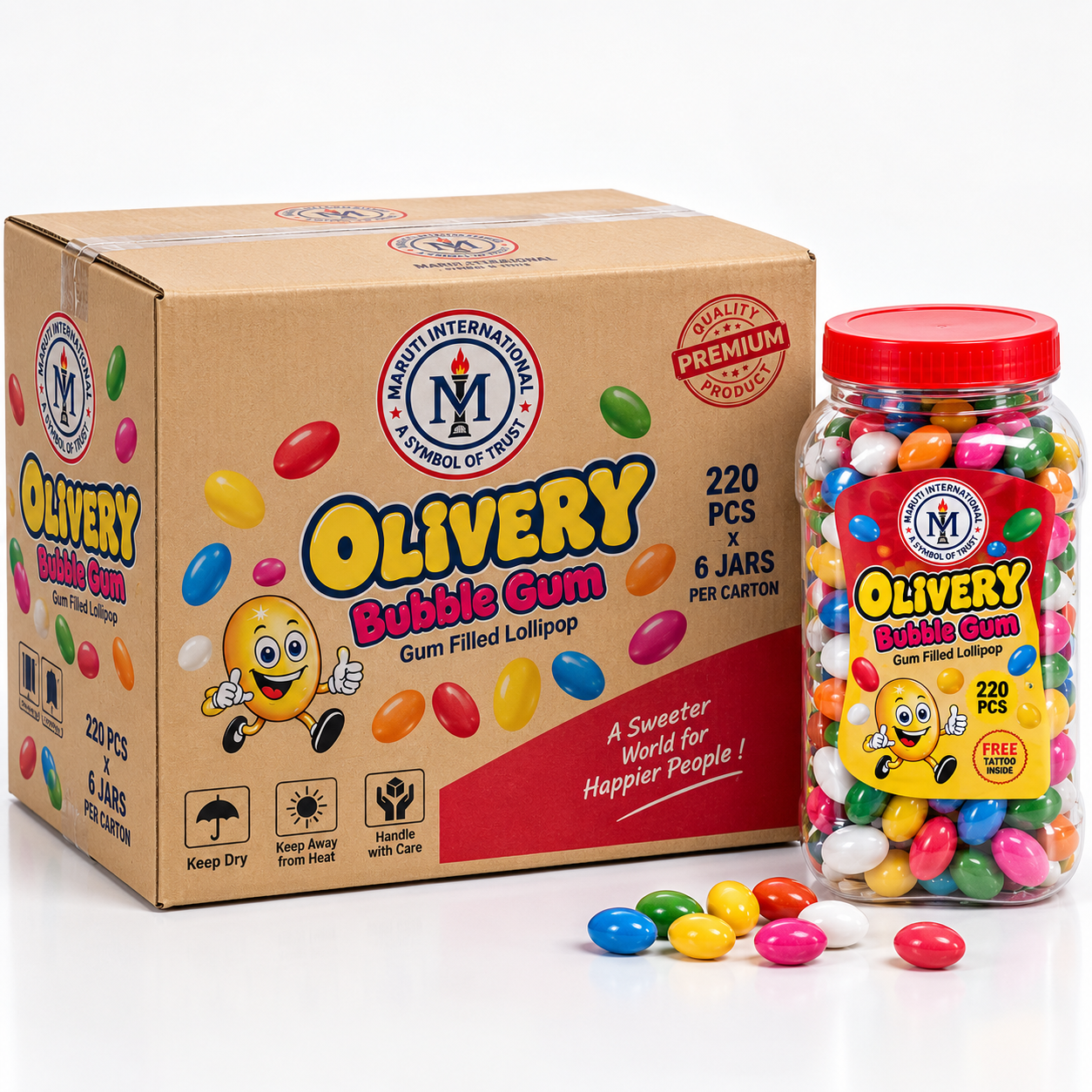 Olivery Bubble Gum Lollipops Exporter