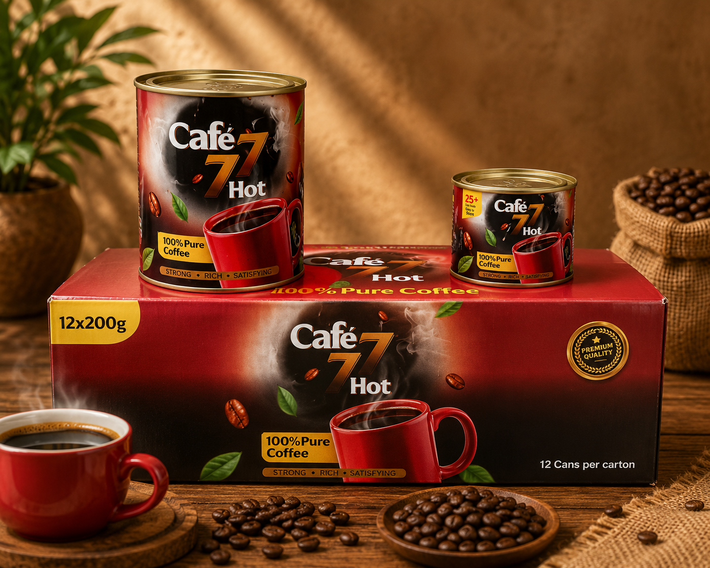 Café 77 Hot Pure Instant Coffee Powder Tins